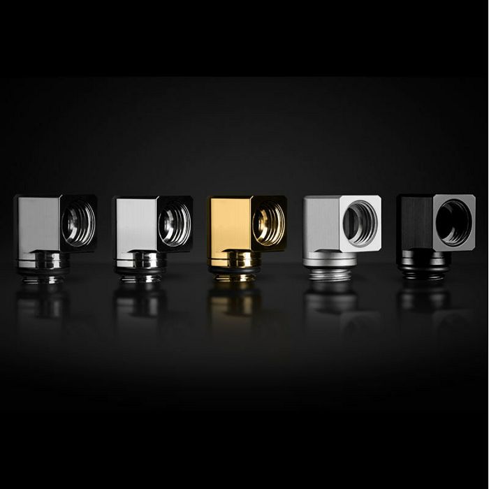 EK Water Blocks EK-Torque Micro Adapter 90 Grad G1/4 Zoll AG auf G1/4 Zoll IG - drehbar, black 3831109849682