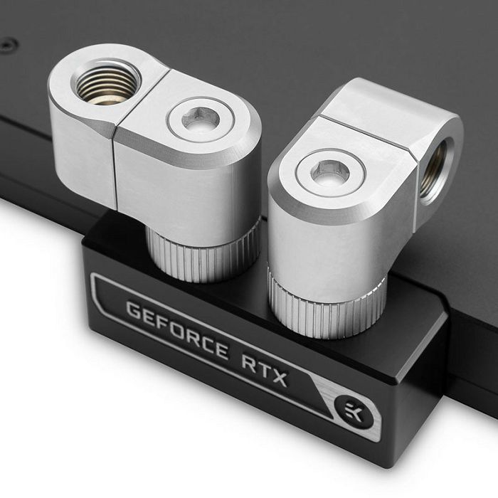 EK Water Blocks EK-Quantum Torque G1/4 Zoll doppel Verlängerungs Offset MF 21 - Satin Titanium 3831109893128
