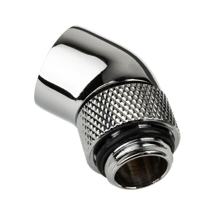 Alphacool Eiszapfen Adapter 45 Grad G1/4 Zoll AG auf G1/4 Zoll IG - drehbar, chrome silber 17247