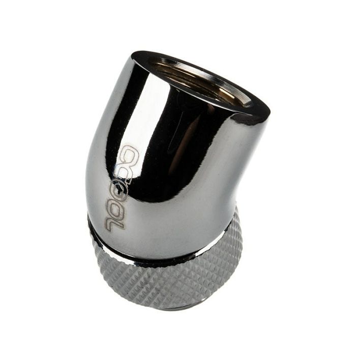 Alphacool Eiszapfen Adapter 45 Grad G1/4 Zoll AG auf G1/4 Zoll IG - drehbar, chrome silber 17247