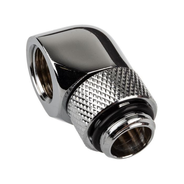 Alphacool Eiszapfen Adapter 90 Grad G1/4 Zoll AG auf G1/4 Zoll IG - drehbar, chrome silber 17249