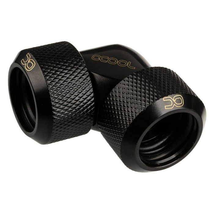 Alphacool Eiszapfen Adapter 90 Grad 16mm AD auf 16mm AD Hardtube - black 17446