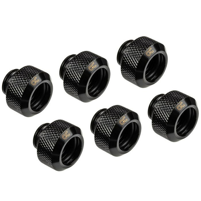 Alphacool Eiszapfen 13mm Hardtube Anschraubtülle G1/4, 6-Pack - black 17377