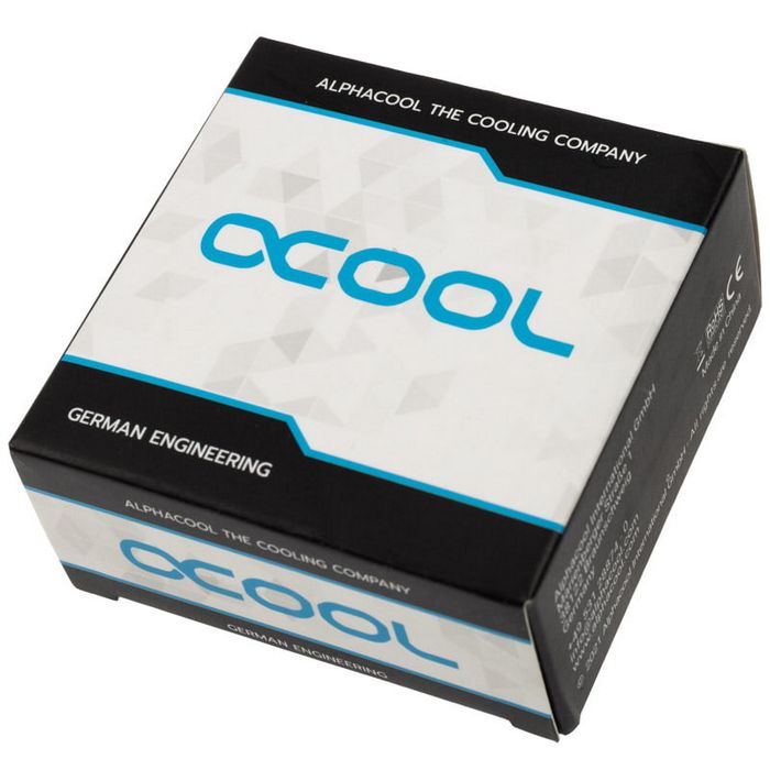 Alphacool Eiszapfen 13mm Hardtube screw-on nozzle 90 degree L-connector acrylic brass tubes - black 17444