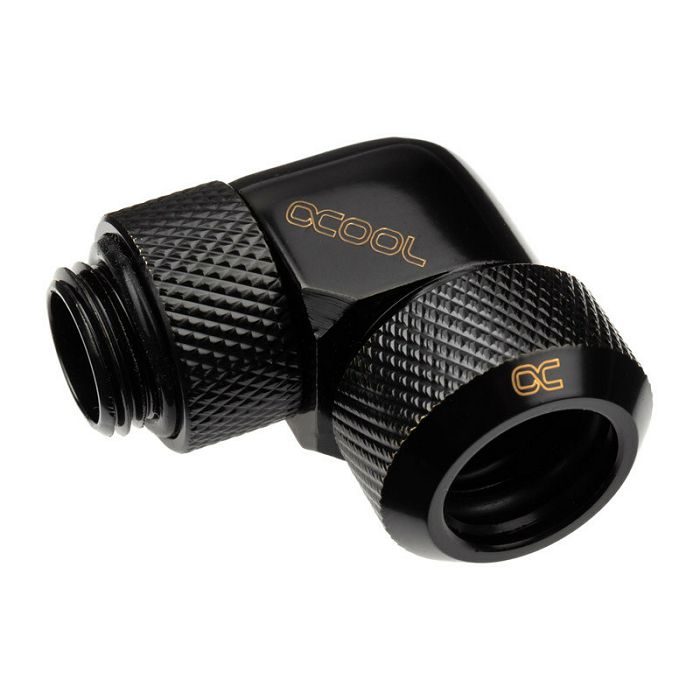 Alphacool Eiszapfen 13mm Hardtube Anschraubtülle 90 Grad drehbar G1/4 - black 17393