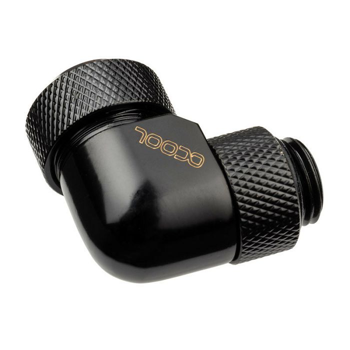 Alphacool Eiszapfen 13mm Hardtube Anschraubtülle 90 Grad drehbar G1/4 - black 17393