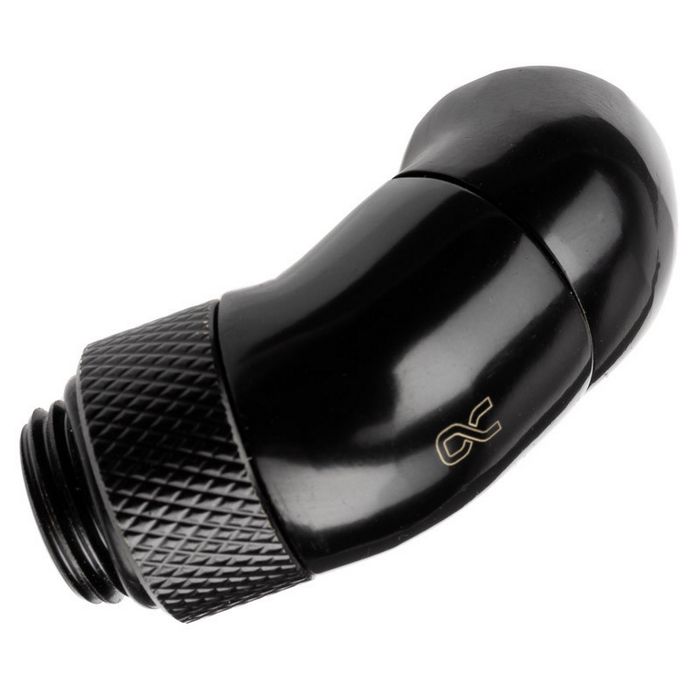 Alphacool Eiszapfen Winkeladapter 45 Grad doppel drehbar G1/4 AG auf G1/4 IG - black 17250