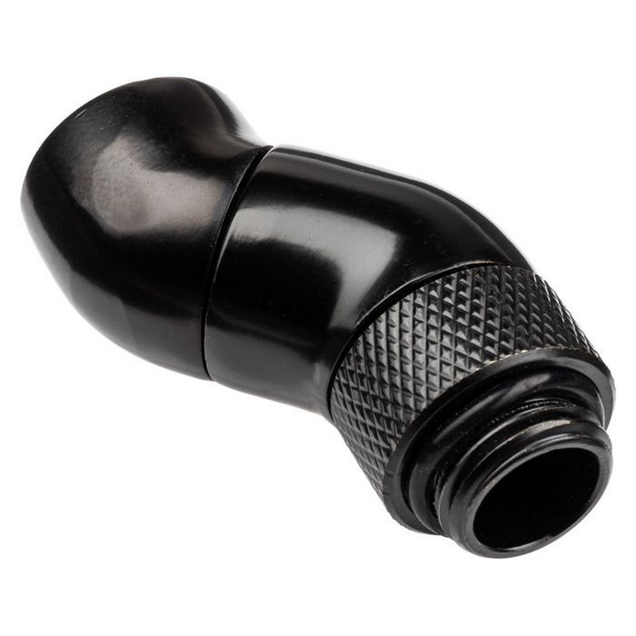 Alphacool Eiszapfen Winkeladapter 45 Grad doppel drehbar G1/4 AG auf G1/4 IG - black 17250