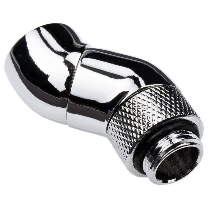 Alphacool Eiszapfen Winkeladapter 45 Grad doppel drehbar G1/4 AG auf G1/4 IG - chrome 17251