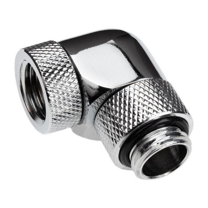 Alphacool Eiszapfen Winkeladapter 90 Grad drehbar G1/4 AG auf G1/4 IG - chrome 17261