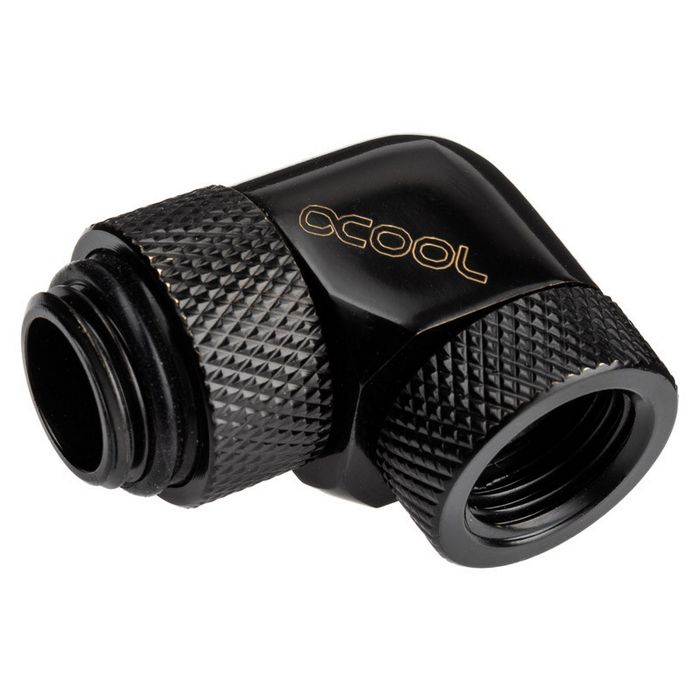 Alphacool Eiszapfen Winkeladapter 90 Grad drehbar G1/4 AG auf G1/4 IG - black 17260