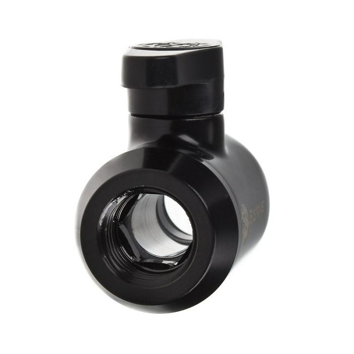 Bitspower Absperrhahn 2x IG 1/4 Zoll, blacker Griff - matt black BP-MVV-MBKBK