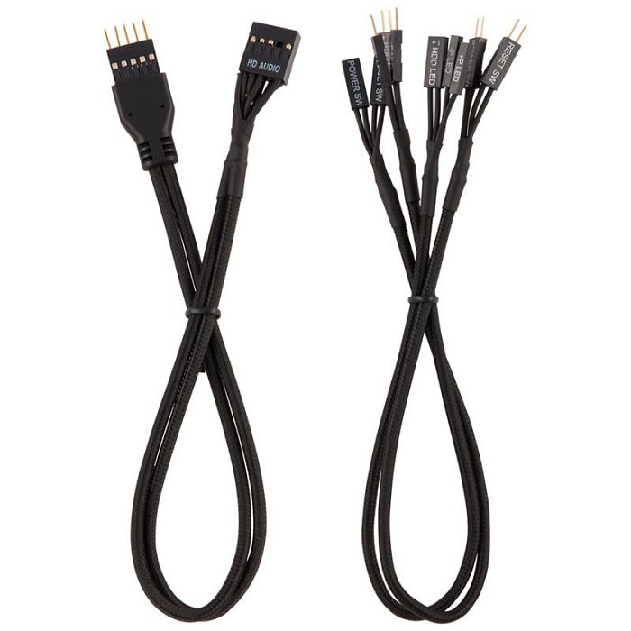 Corsair Premium Sleeved Frontpanel Kabel Verlängerungskit, black CC-8900244