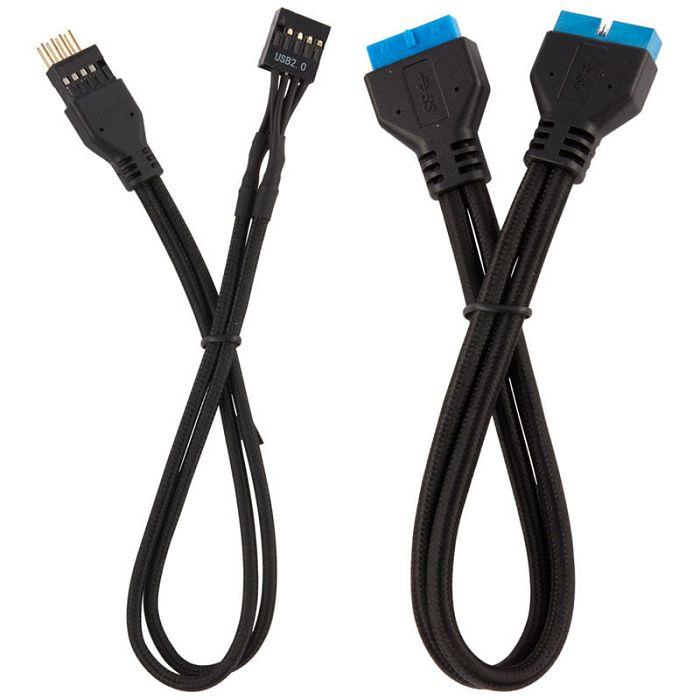 Corsair Premium Sleeved Frontpanel Kabel Verlängerungskit, black CC-8900244