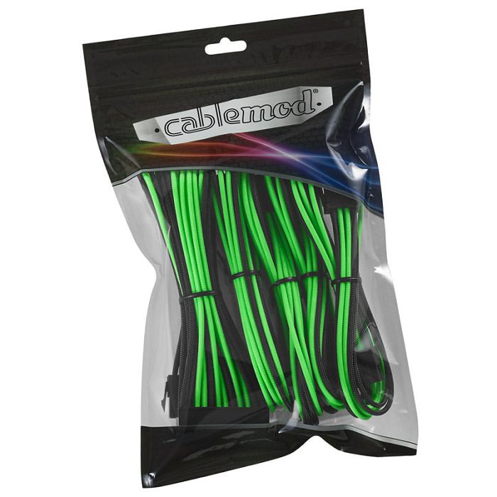 CableMod Classic ModMesh Cable Extension Kit - 8+6 Series - black/hellgrün CM-CAB-CKIT-N86KKLG-R