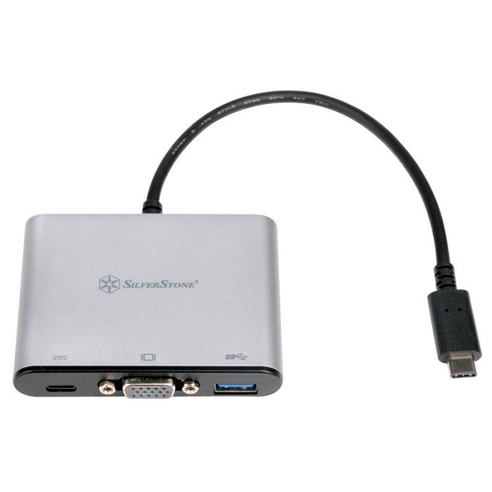 SilverStone SST-EP06C - USB 3.1 Typ-C auf VGA/USB Type C/USB Type A Adapter Hub SST-EP06C