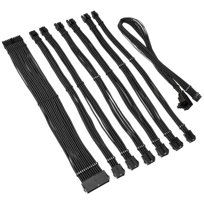 Kolink Core Pro Braided Cable Extension Kit 12V-2x6 Type 1 - Jet Black-COREPRO-EK-12VT1-BLK