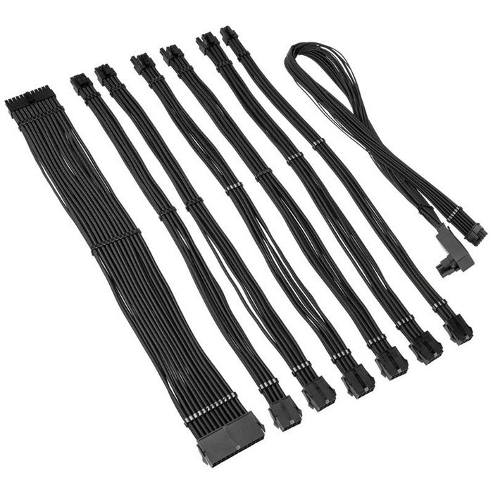 Kolink Core Pro Braided Cable Extension Kit 12V-2x6 Type 2 - Jet Black-COREPRO-EK-12VT2-BLK