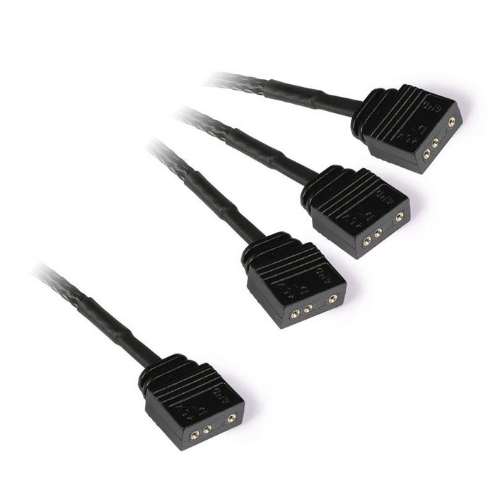 Alphacool Y-Splitter aRGB 3-Pin auf 3x 3-Pin 60cm - black 18707