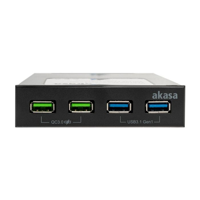 Akasa USB 3.1 Gen2 und Quick Charge Panel 3,5 Zoll - black AK-ICR-34