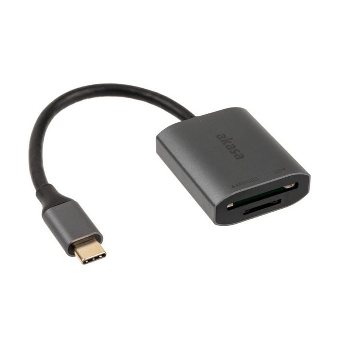 Akasa USB 3.2 Gen1 Type-C Dual Card Reader - silver AK-CR-10BK