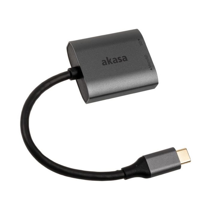 Akasa USB 3.2 Gen1 Type-C Dual Card Reader - silver AK-CR-10BK