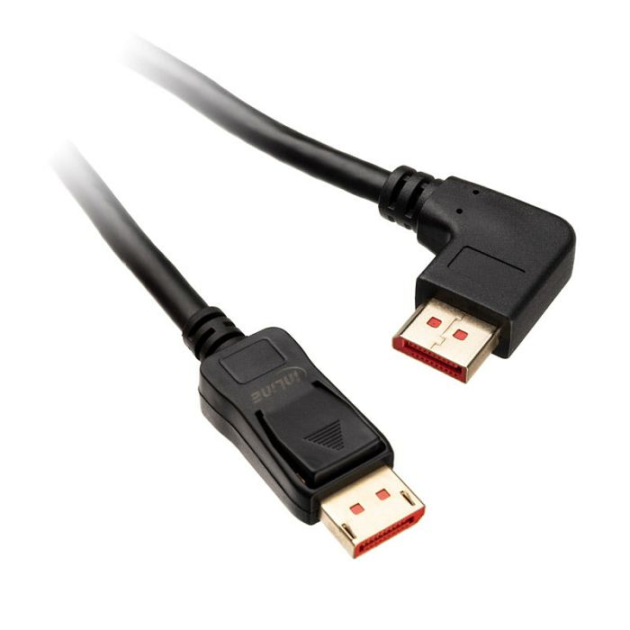InLine 8K (UHD-2) DisplayPort Kabel, links gewinkelt, black - 2m 17152L