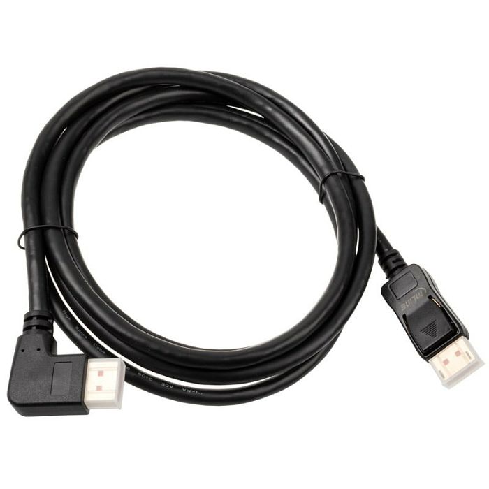 InLine 8K (UHD-2) DisplayPort Kabel, links gewinkelt, black - 2m 17152L