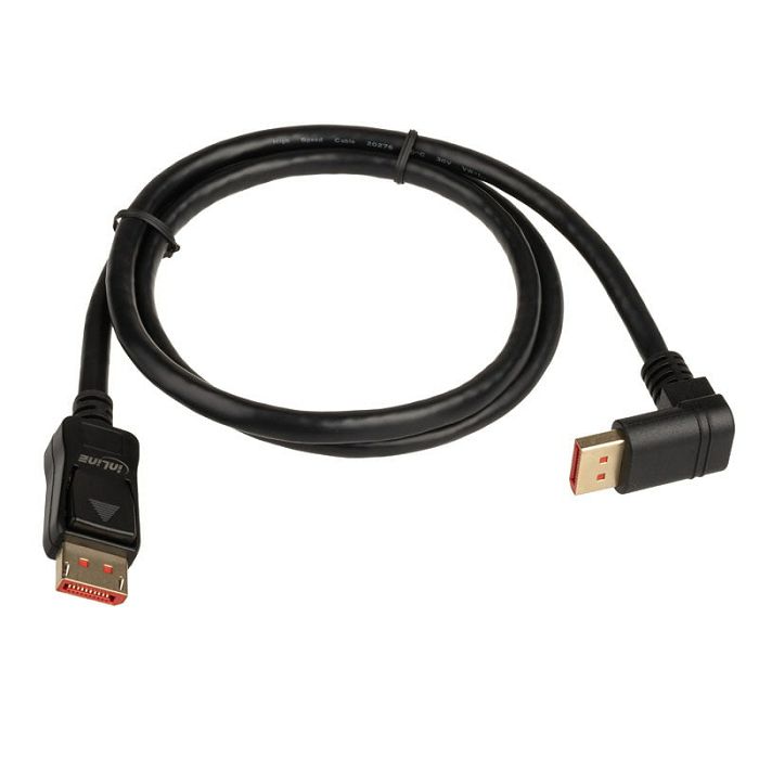 InLine 8K (UHD-2) DisplayPort Kabel, nach unten gewinkelt, black - 1m 17151U