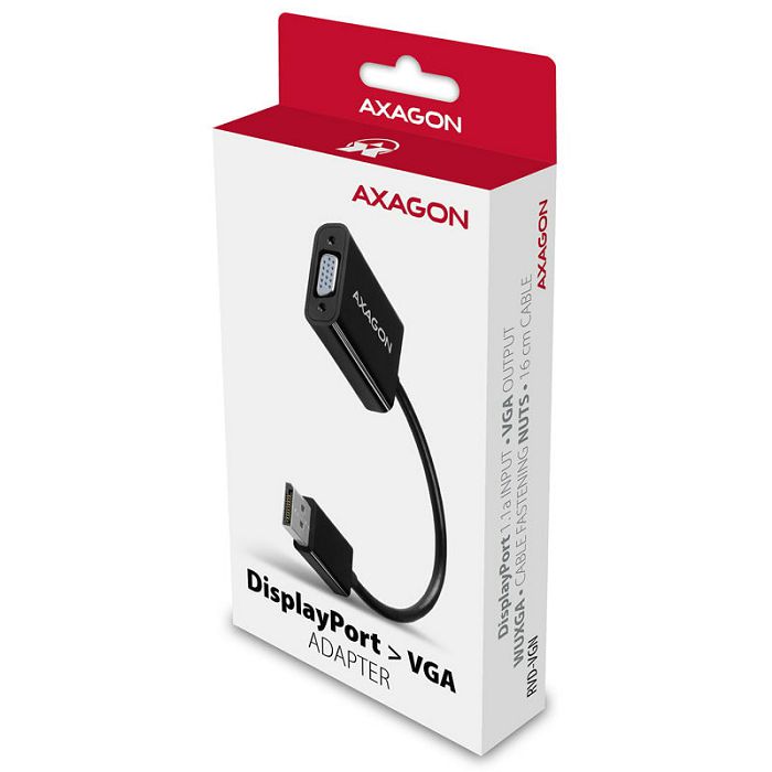 AXAGON RVD-VGN DisplayPort auf VGA Adapter, WUXGA - black RVD-VGN