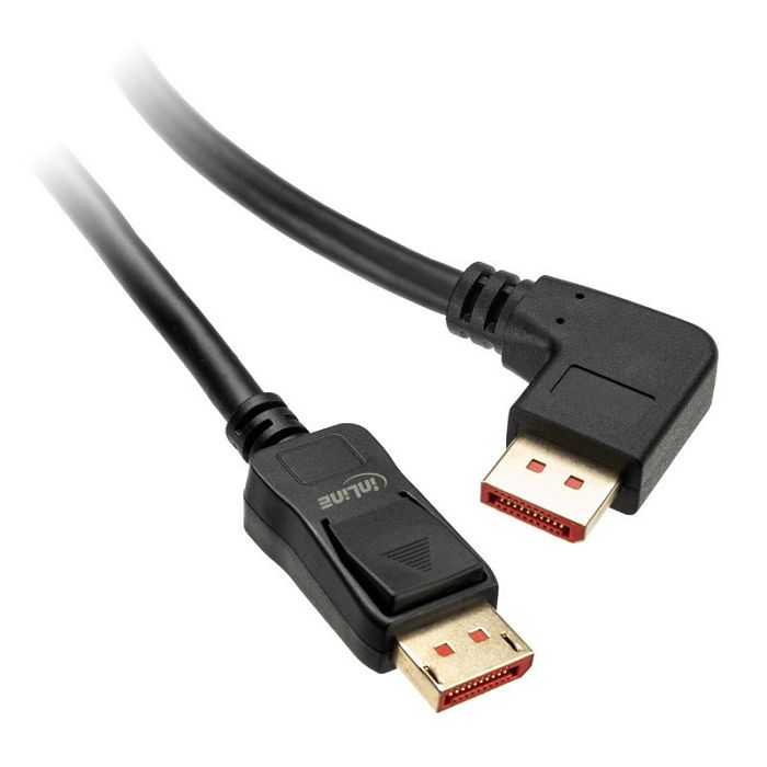 InLine 8K (UHD-2) DisplayPort Kabel, rechts gewinkelt, black - 3m 17153R