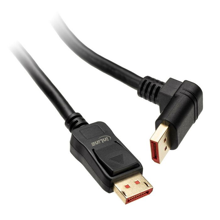 InLine 8K (UHD-2) DisplayPort Kabel, nach unten gewinkelt, black - 3m 17153U