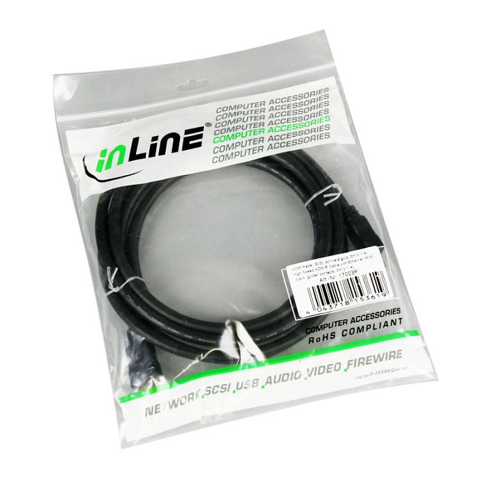 InLine HDMI Kabel High Speed mit Ethernet, black - 3m 17003P