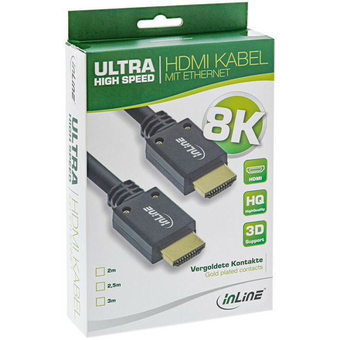 InLine 8K4K Ultra High Speed HDMI Kabel, black - 2m 17902P