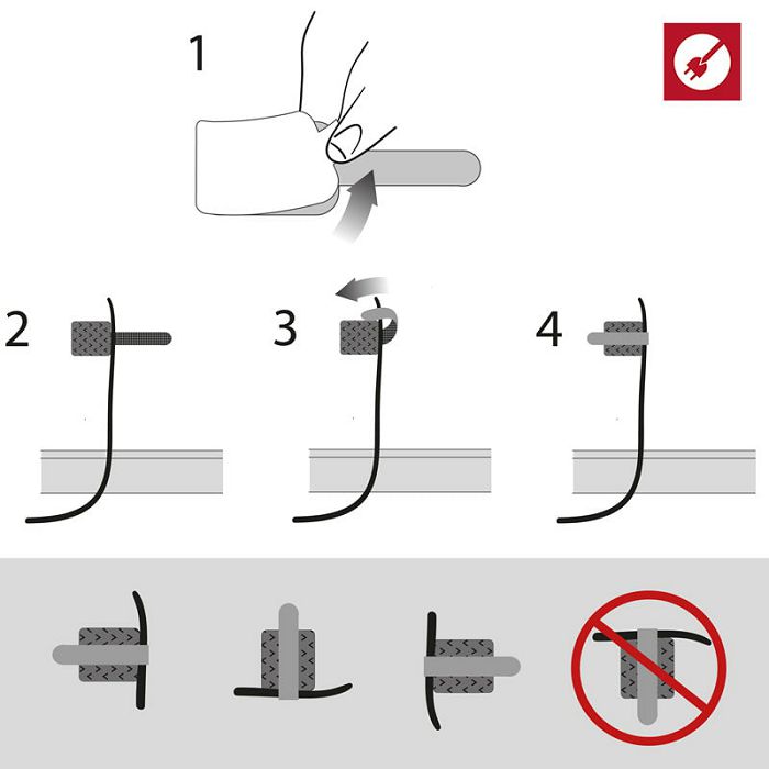 LABEL THE CABLE Wall Klettkabelhalter 10er Set - white LTC 3120