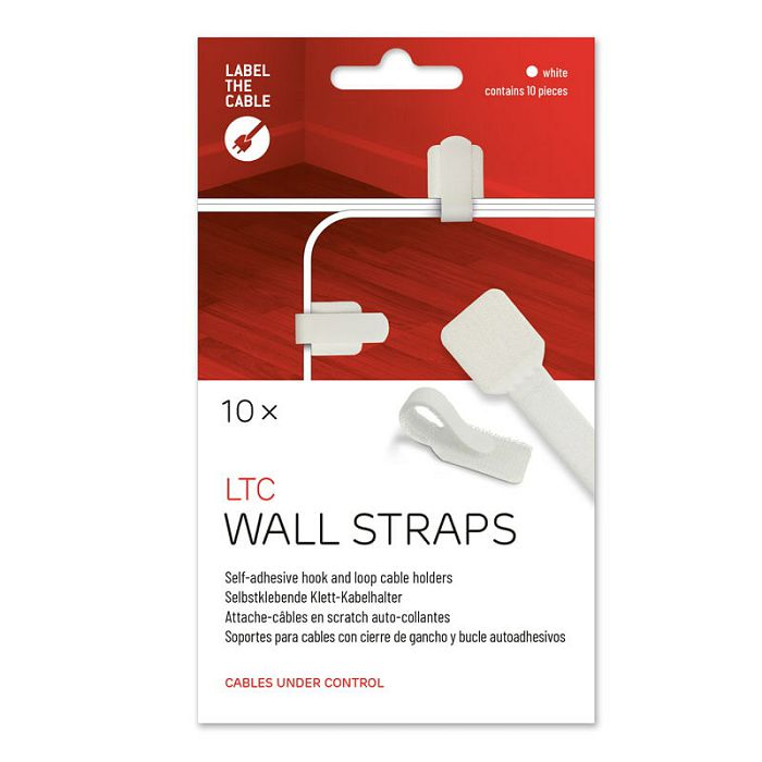 LABEL THE CABLE Wall Klettkabelhalter 10er Set - white LTC 3120