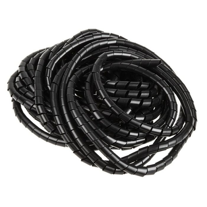 InLine spiral tape cable hose, black - 10mm x 10m 59946L