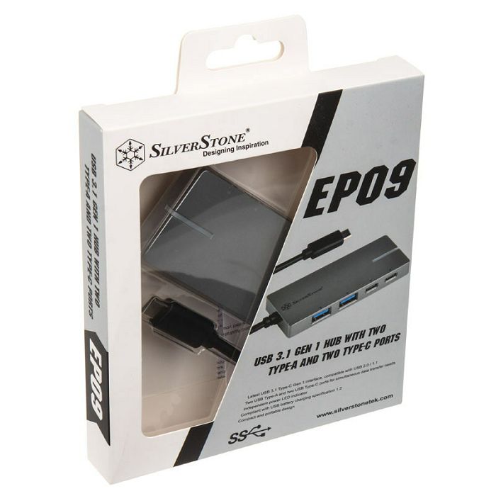 SilverStone SST-EP09C USB 3.1-C -Port - silber SST-EP09C