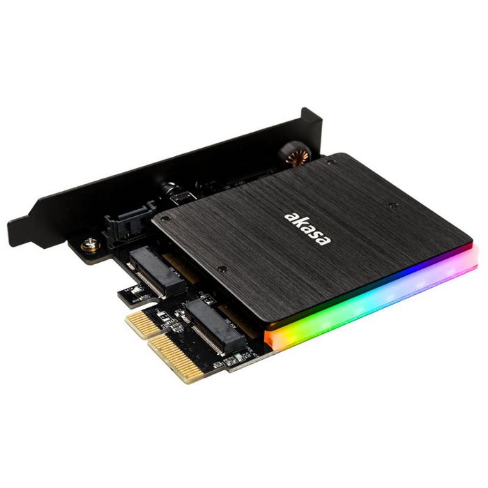 Akasa M.2 PCI-E SATA RGB LED Adapter Karte AK-PCCM2P-03