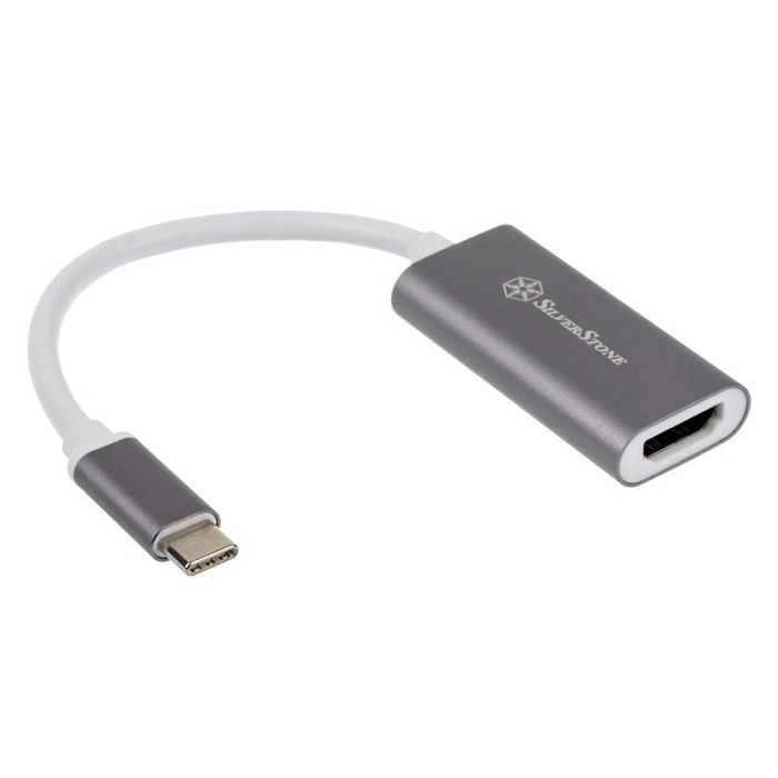 SilverStone SST-EP07C-E - USB 3.1 Type C auf HDMI V2.0b Adapter - grau SST-EP07C-E