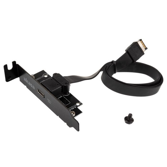 Akasa Low Profile PCI Bracket Adapter, USB 3.1 Typ C - black AK-CBUB37-50L