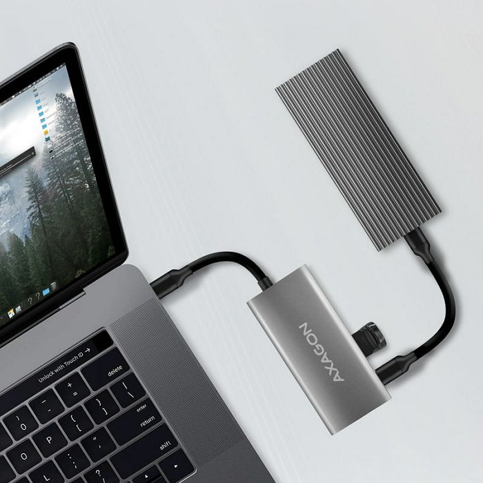 AXAGON HMC-4G2 Multiport-Hub, USB 3.1, 2x USB-A, 2x USB-C HMC-4G2