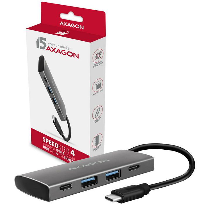 AXAGON HMC-4G2 Multiport-Hub, USB 3.1, 2x USB-A, 2x USB-C HMC-4G2