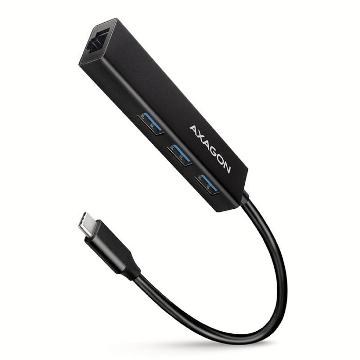 AXAGON HMC-GL3A USB-C-Hub, 3x USB-A, Gbit-LAN, black HMC-GL3A