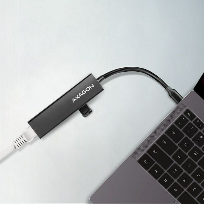 AXAGON HMC-GL3A USB-C-Hub, 3x USB-A, Gbit-LAN, black HMC-GL3A