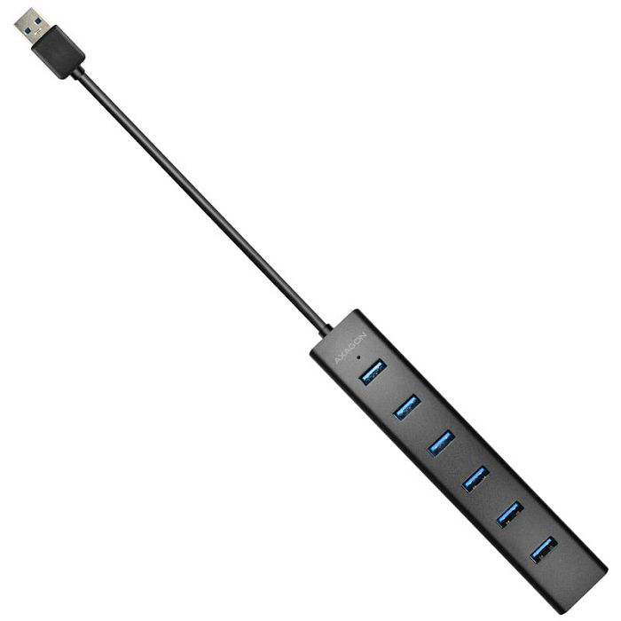 AXAGON HUE-SA7BP USB-A-Hub, 7x USB 3.0, 1x Micro-USB - 400 mm Kabel, napajanje HUE-SA7BP