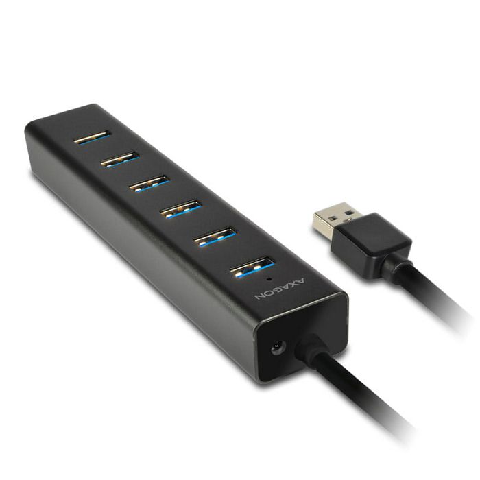 AXAGON HUE-SA7BP USB-A-Hub, 7x USB 3.0, 1x Micro-USB - 400 mm Kabel, napajanje HUE-SA7BP
