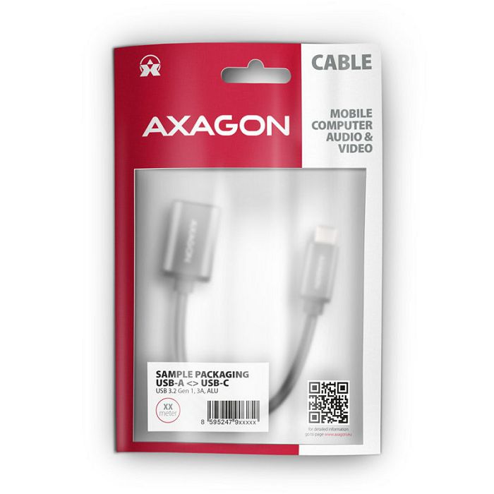 AXAGON RUCM-AFAC Kabeladapter USB-C 3.2 Gen 1 auf USB-A, black - 0,2m RUCM-AFAC