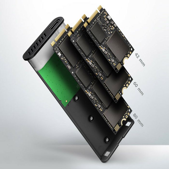 AXAGON EEM2-SBC RAW BOX externes Gehäuse für M.2 SSDs USB-C 3.2 Gen 2 - black EEM2-SBC