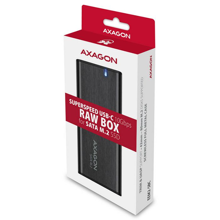 AXAGON EEM2-SBC RAW BOX externes Gehäuse für M.2 SSDs USB-C 3.2 Gen 2 - black EEM2-SBC